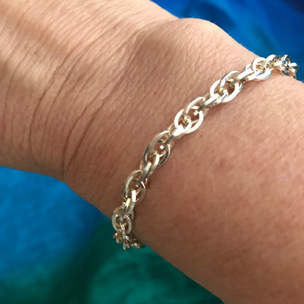 Sterling Silver Loop Chain Bracelet - image 1